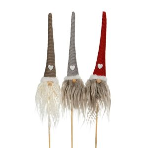 Tomte stick Brun/Grå/Röd