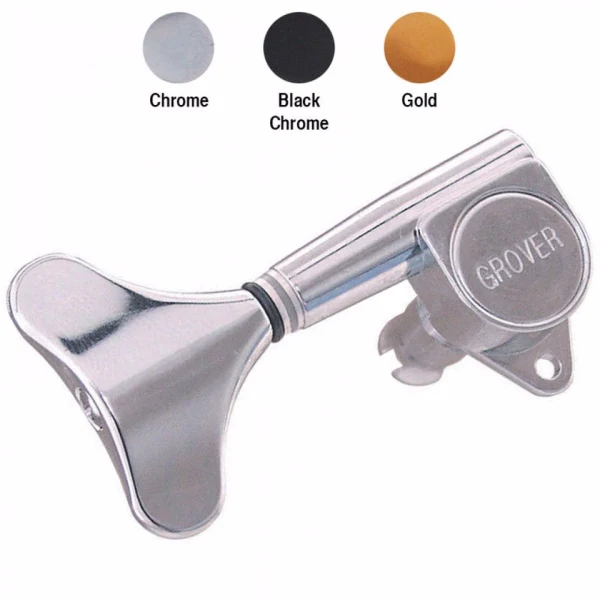 Grover 144 Mini Bass Machine Heads 4-in-Line - Black Chrome - Bild 2