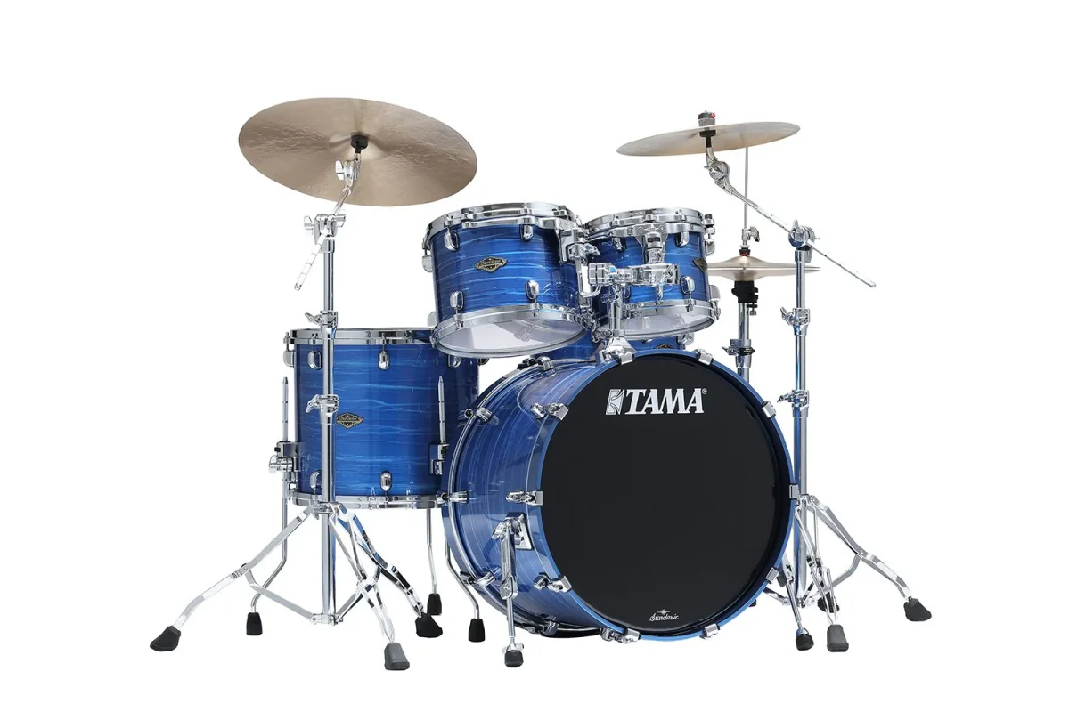 SC Walnut/Birch 4-shellkit (10,12,16,22), Lacquer Ocean Blue Ripple