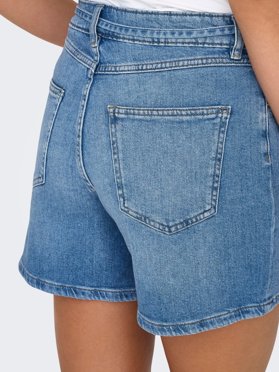 ONLGIANNA MW BELTED SHORTS Medium Blue Denim - Bild 7