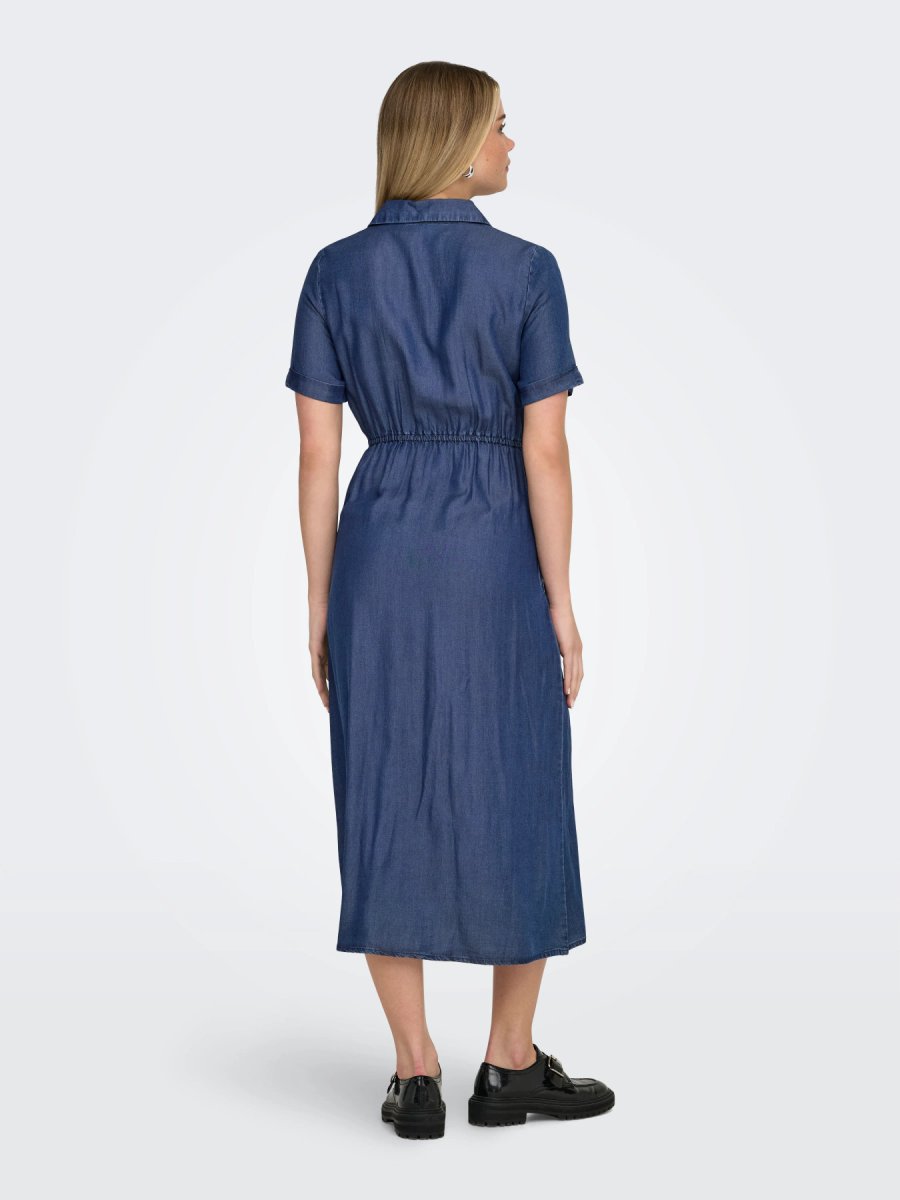 ONLCHARIS LIFE 2/4 SHIRT DRESS Dark Blue Denim - Bild 6