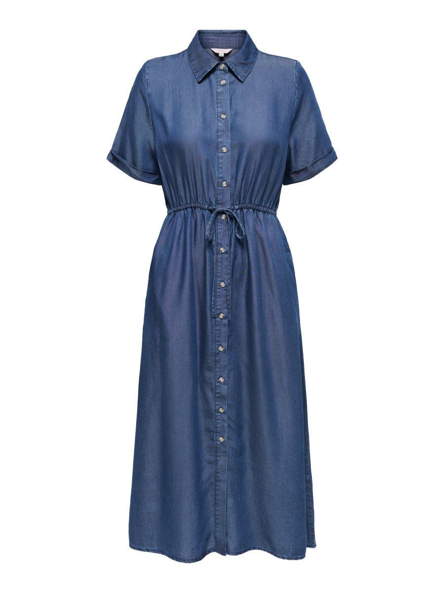ONLCHARIS LIFE 2/4 SHIRT DRESS Dark Blue Denim - Bild 2