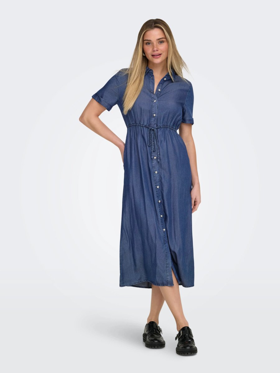ONLCHARIS LIFE 2/4 SHIRT DRESS Dark Blue Denim - Bild 4