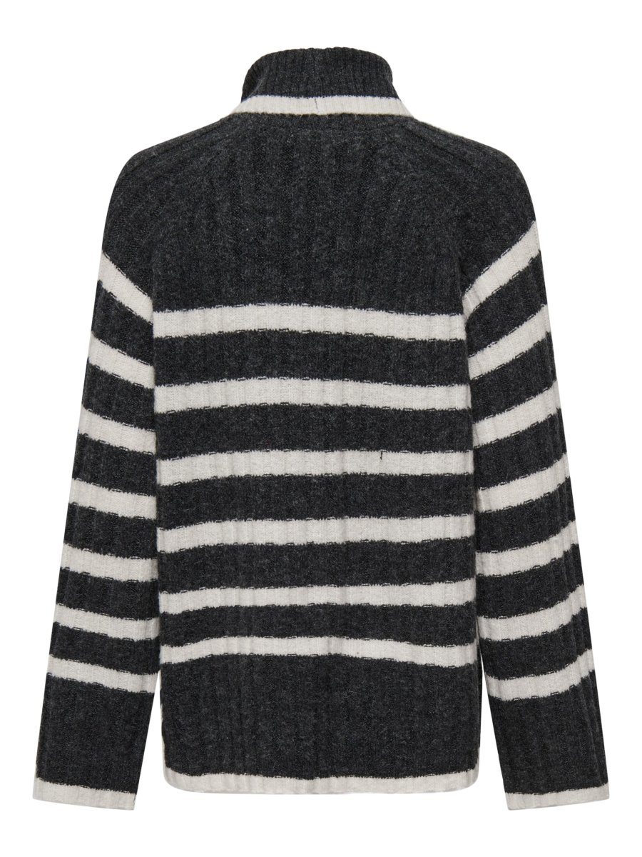 JDYMILEY L/S LONG STRIPE PULLOVER Dark Grey Melange - Bild 3