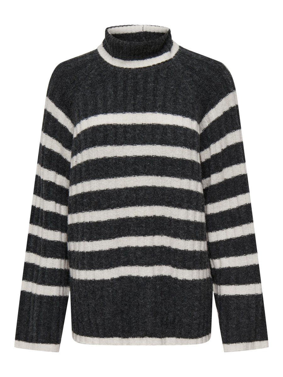JDYMILEY L/S LONG STRIPE PULLOVER Dark Grey Melange - Bild 2