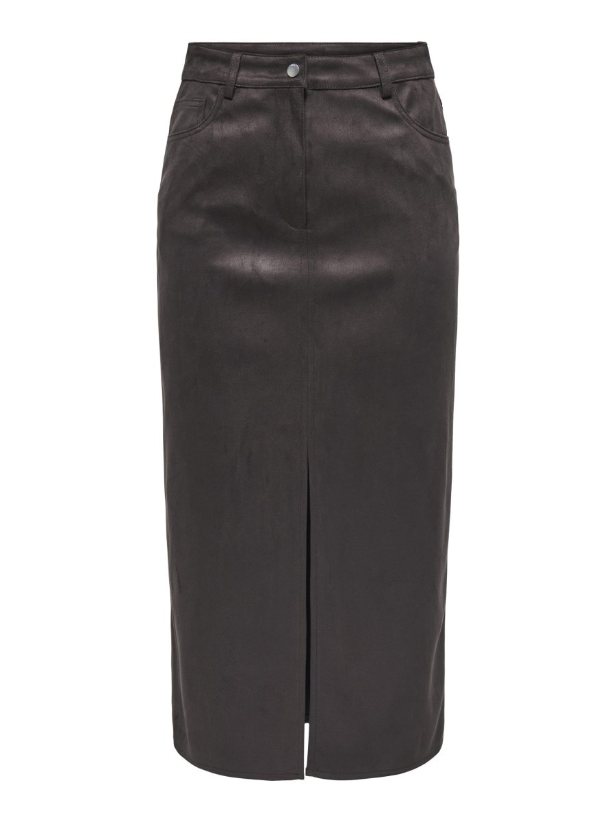 ONLNALA LIFE FAUX SUEDE SLIT SKIRT Mole - Bild 2