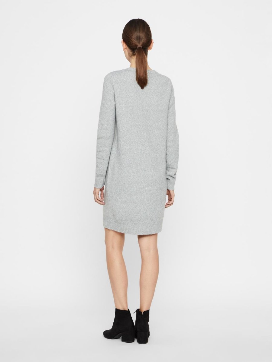 VMDOFFY LS O-NECK DRESS Light Grey Melange - Bild 4