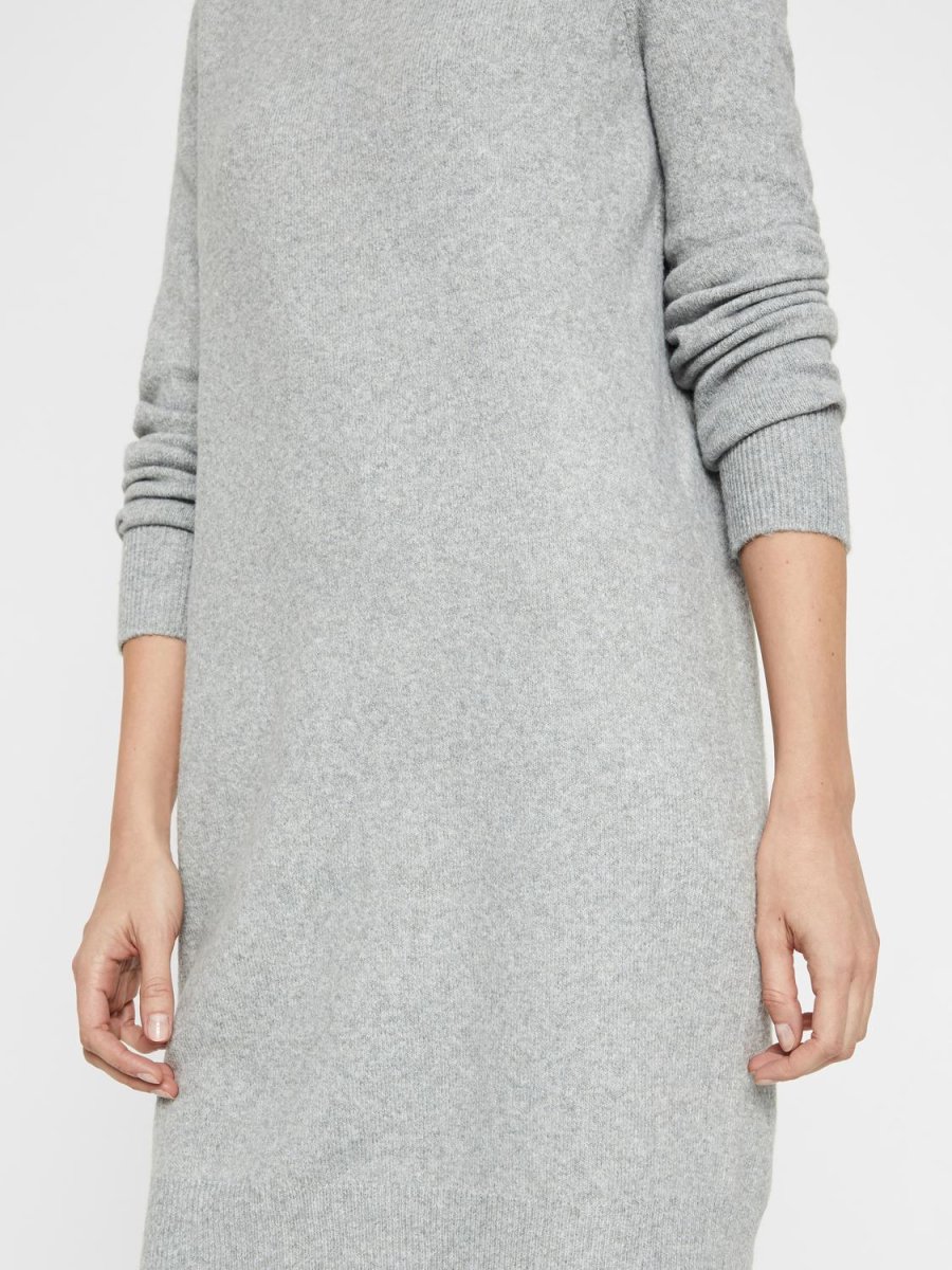 VMDOFFY LS O-NECK DRESS Light Grey Melange - Bild 5