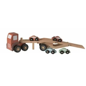 Träbiltransport med 4 Bilar | Egmont Toys