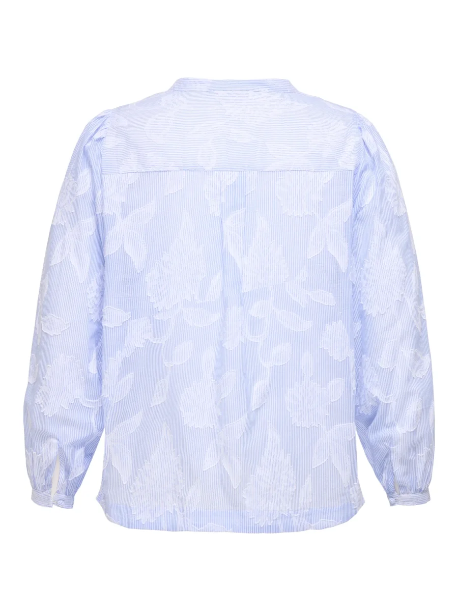 CARTORRA L/S V-NECK STRIPE TOP Cashmere Blue - Bild 3