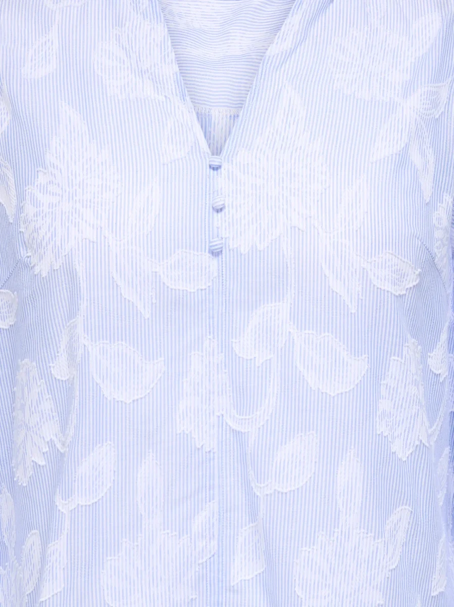 CARTORRA L/S V-NECK STRIPE TOP Cashmere Blue - Bild 4