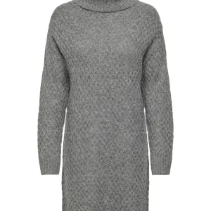JDYBIGUM L/S COWL NECK DRESS Medium Grey Melange