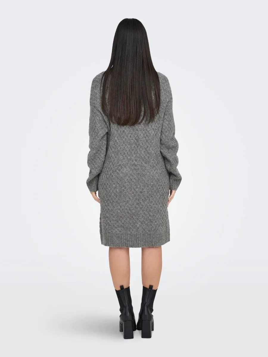 JDYBIGUM L/S COWL NECK DRESS Medium Grey Melange - Bild 5