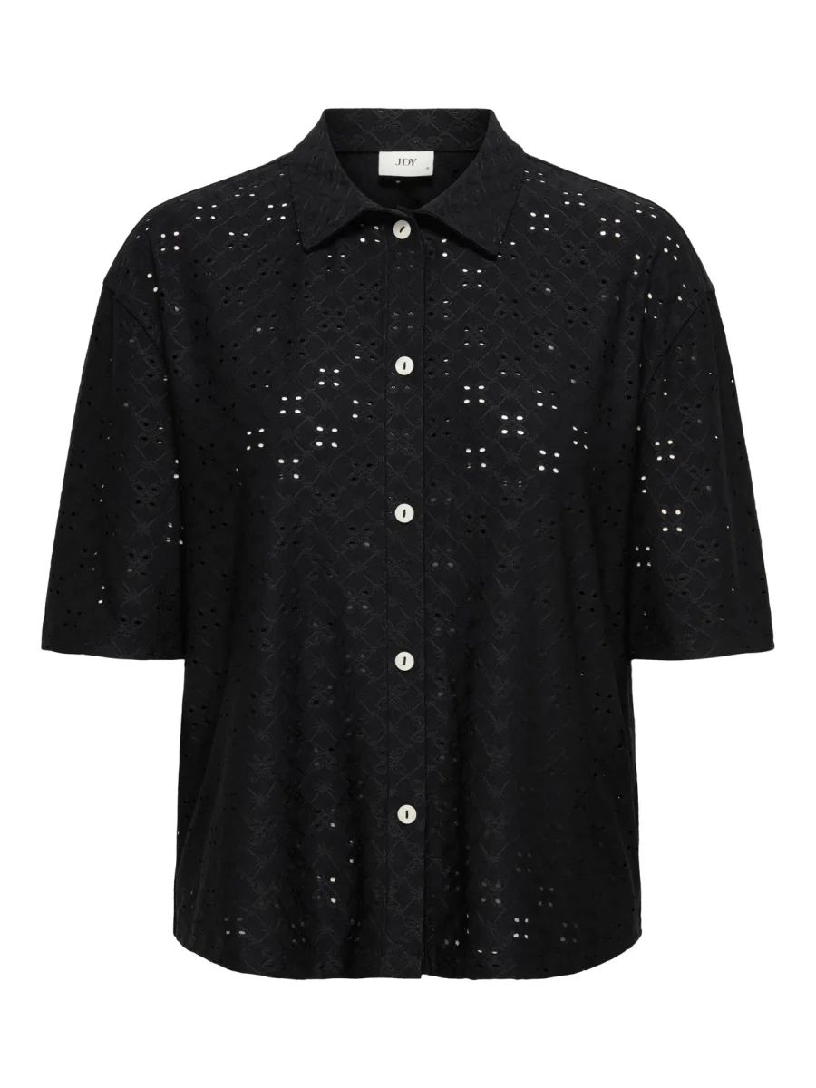 JDYCATHINKA S/S BUTTON TOP Black