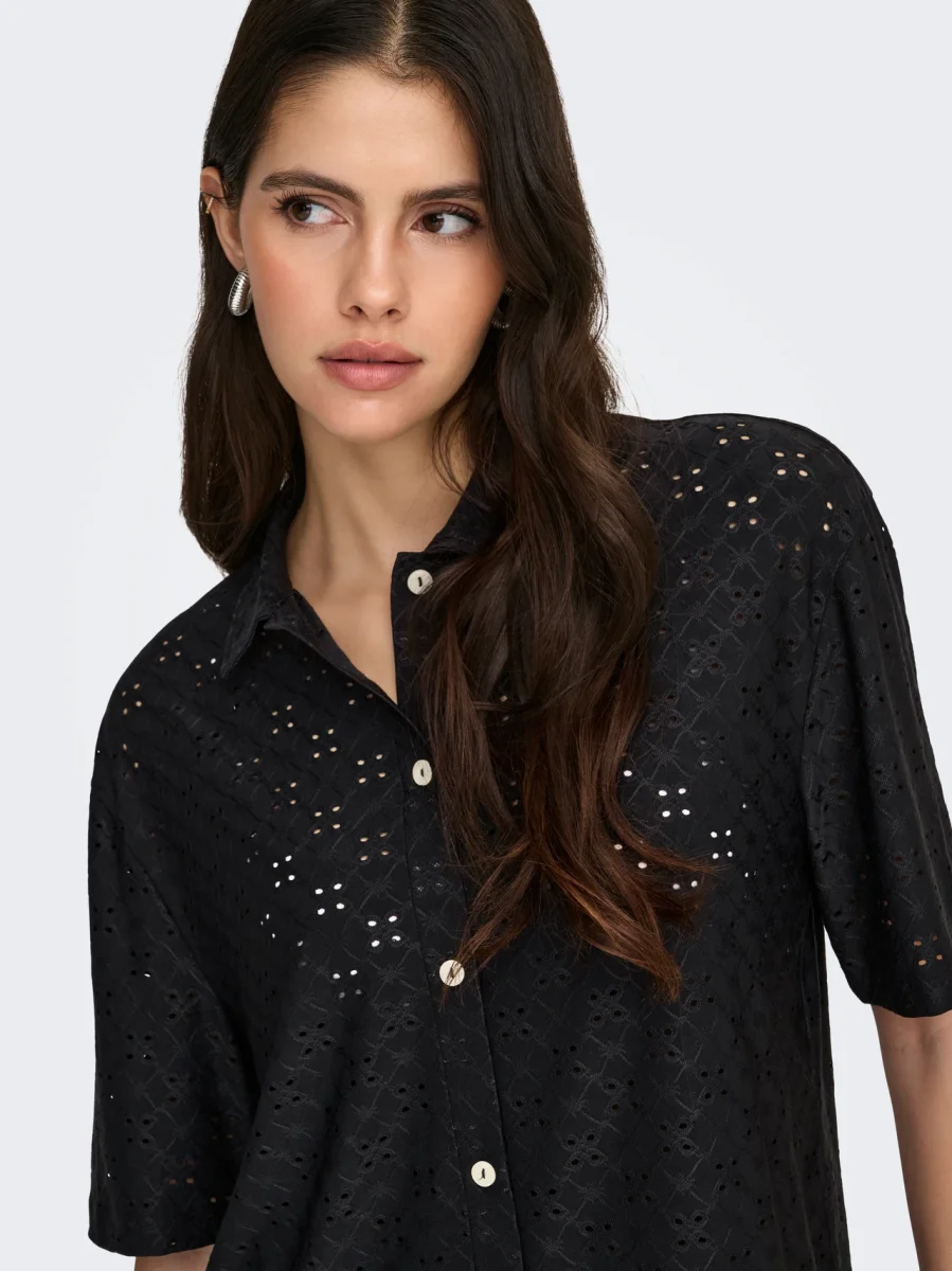 JDYCATHINKA S/S BUTTON TOP Black - Bild 6